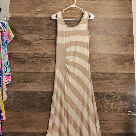 Calvin Klein Beige Striped Maxi Dress - Picture 8 of 8